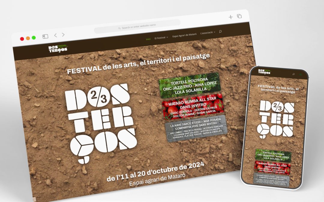 Web Dos Terços, festival de les arts, el territori i el paisatge